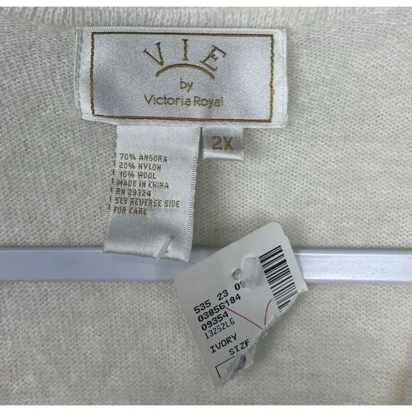 Vintage 90s NWT VIE By Victoria Royal Angora Beaded Sweater Best Women’s Size 2X - Picture 2 of 8
